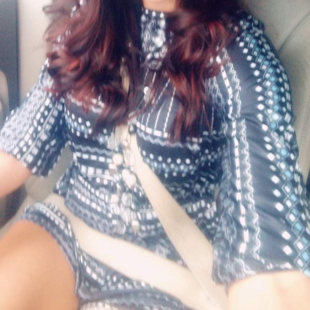 Black and White printed romper